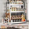 Nuevo Estante de Almacenamiento de Cocina de Acero Inoxidable para Encimera, Organizador Multifuncional para Aceite, Sal, Salsa, Vinagre, Frascos de Condimentos y Portacuchillos