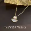 Collar Retro de Concha Genuina Estilo Francés Vintage, Cadena para Suéter de Lujo Ligero Elegante y de Alta Gama