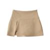 Falda línea A de talle alto con abertura estilo ins europeo y americano para mujer, verano 2023, nueva, ajustada, con pantalones cortos debajo