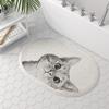 Alfombra de Dormitorio Nórdico Alfombrilla Antideslizante para Baño Gato de Dibujos Animados Lindo Alfombrilla de Piso para Baño Felpudo Absorbente para Puerta de Baño