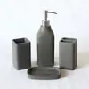 Hotéis Eco-Friendly de Luxo Podem Personalizar Conjunto de Higiene Pessoal de Cinco Peças para Banheiro de Concreto com Frascos de Álcool em Gel