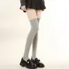 Calcetines con ribete de encaje estilo japonés JK dulce lazo blanco leche calcetines para pantorrilla Lolita lazo calcetines largos hasta el muslo por encima de la rodilla