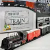 Tren de Pista Eléctrico Transfronterizo Juguete Niños Educativo Ensamblado Luz Artificial Retro Tren Pequeño Juguete de Pista