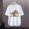 Nueva camiseta de manga corta para hombre, estilo coreano de verano, moderna, sencilla, de media manga, estilo Hong Kong, holgada, informal, de marca.