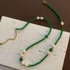Nuevo Collar de Ágata y Perlas Estilo Chino para Mujer 2026 Nuevo Modelo Popular Collar de Cuentas de la Fortuna Lujo Ligero Diseño de Nicho Cadena para Clavícula