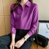 Nueva Camisa Francesa de Satén para Mujer 2026, Top Holgado Versátil, Estilo Elegante para el Trabajo