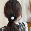 Tocado de flores, elegante cuerda para el cabello, trenza torcida, accesorios para el cabello, nuevo estilo, tendón de goma, tocado de alta gama para mujer, cola de caballo con flor, cuerda para el cabello, anillo para el cabello