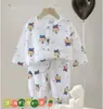 Conjunto de Pijama de Gaze de Algodão de Camada Dupla Classe A para Meninos e Meninas, Conjunto de Duas Peças para Bebês, Roupa Infantil para Primavera, Outono e Verão, Roupa de Primavera para Bebê