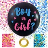 Balões Pretos de 36 polegadas para Revelação de Gênero Festa de Aniversário de Bebê Decoração Balões de Revelação Balões Redondos de Látex