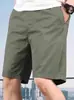 Shorts Casuais Masculinos de Verão para Exterior com Bolso Grande, Finos, Largos, Retos, Tamanho Grande, Comprimento até o Joelho, Cor Sólida, Shorts Esportivos