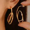 Brincos Grandes de Círculo Exagerados de Personalidade Vendidos Quentes Transfronteiriços Europeus e Americanos Brincos Simples de Alto Padrão Brincos Joias Femininas Atacado