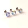 F136 Titanio Huanzi Pendientes Pendientes de Diamantes Swarol Aleación de Titanio Rosca Interna Súper Flash Clavo para Hueso de la Oreja Joyería para Perforación Humana