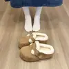 Zapatos Birkenstock con Suelas Gruesas, Piel de Felpa, Punta Cerrada, Pantuflas de Algodón Peludas para Mujer, Calzado de Exterior, Nuevo Modelo 2026, Botas de Nieve de Invierno, Estilo de Media Pantufla