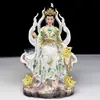 Estatua de Mármol Blanco de la Emperatriz Zorro de Nueve Colas, Estatua del Espíritu Zorro de Nueve Colas, Estatua del Zorro de Nueve Colas como Montura, Figura Real Grande de 1.08m