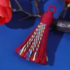 Llavero Colgante Corto con Borla Estilo Tíbet 5.5cm Artesanía Hecha a Mano Adorno DIY Hilo de Algodón Retorcido a Mano