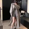 Novo Casaco Trench Coat Britânico Elegante de Comprimento Médio para Outono de 2026 para Mulheres, Jaqueta Blazer Estilo Coreano Petite Ins Tendência