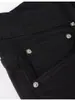 Nuevos jeans skinny negros rasgados de estilo retro americano para hombre con bigotes de gato, lavados y desgastados, pantalones rectos de moda