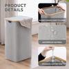 Cesta de Lavandería de Bambú de Fábrica Original Tela Oxford Impermeable Plegable Cesta de Almacenamiento Gran Capacidad 100L Cesta de Lavandería Tejido de Bambú