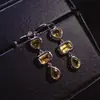 Pendientes Transfronterizos de Cristal Amarillo Natural para Mujer, Joyería de Plata 925 de Alta Gama de Nicho, Moda Venta Directa de Fábrica
