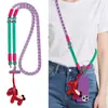 Mini Muñeco de Caballo Rojo Lanyard para Teléfono DIY Cadena para Funda de Teléfono Correa Cruzada Antirrobo Antiperdida