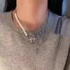 Collar de Amor con Puntada de Perla Coreana 2021 Nuevo Diseño para Mujer Sentido del Diseño Estilo Frío Cadena para Clavícula Collar con Borla
