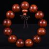 Collar de sándalo rojo lobular natural cuentas de canto 108 estilo étnico antiguo masculino y femenino placa joyería de juego literario