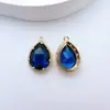 Vidrio de cristal incrustado de cobre color electrochapado que conserva el color accesorios de joyería DIY colgante pendientes charms accesorios de collar