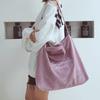 2026 Nuevo Bolso de Hombro de Pana de Gran Capacidad Estilo Coreano para Mujer, Bolso Tote de Lona de Moda, Bolso Cruzado Retro para Estudiante