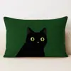 Ilustración Cojín Gatito Decoración Sofá Hogar Cojín Almohada Hogar Soporte Lumbar Coche Funda de Almohada Descanso para Almuerzo Oficina