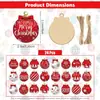 Conjunto de Enfeites de Madeira Vermelho e Branco Criativos de Natal para Pendurar Transfronteiriços Decorações de Árvore de Natal Suprimentos para Decoração de Festa em Casa