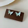 Brincos Ultra-Fada Verde Menta Borboleta Outono Inverno para Mulheres, Pino de Prata, Estilo Fresco, Borla Longa, Brincos de Zircônia Gota d'Água Micro-Incustados