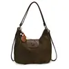 Bolsa de ombro de camurça de grande capacidade para mulheres 2026 novo modelo mochila feminina simples bolsa tote versátil e da moda