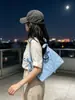 Bolso de Hombro con Letras Tailandesas de Colores Candy para Debajo del Brazo Bolso de Mano Nuevo de Moda para Mujer Bolso de Tela de Nylon de Alta Calidad con Lazo