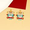 Accesorios de joyería DIY de danza del león y dragón de doble cara, mascota del año del dragón Xingshi, bolso decorativo, colgante de llave