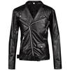 Jaqueta Punk Medieval de Comércio Exterior Moda Slim Lapela Costura Jaqueta de Couro para Motociclista