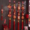 Colgante de Año Nuevo 2026 Año del Caballo Festival de Primavera Carácter de Bendición Decoración Festiva Nudo Chino Cadena de Chiles Petardo Decoración para Colgar en la Pared