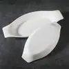 Prato Branco Oval Formato Barco de Banana Cerâmica Simples Louça Casa Restaurante Criativo Queijo Assado Arroz Prato Prato Ocidental