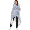 Manta cuadrada de franela de cordero suave y cómoda con doble estrella de cinco puntas para otoño e invierno, colcha luminosa