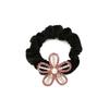 Goma para el Cabello de Flor de Cinco Pétalos con Pedrería Estilo Coreano Alta Elasticidad Goma para Cola de Caballo Flor de Cristal Cuerda de Terciopelo para el Cabello Accesorio para el Cabello