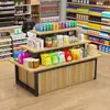 Expositor, estante para exhibición de cosméticos, vitrina central, vitrina para joyería, estante de supermercado de tres niveles, estante de exhibición promocional