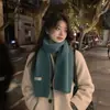 Bufanda de lana nueva estilo coreano de color liso para mujer, otoño e invierno, cálida, combinable, de moda, para estudiantes, de punto, para hombre.