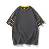 Camiseta estilo Hong Kong Explosões de verão masculinas 2024 moda para todos os jogos soltos casuais na moda marca falsa camisa base de duas peças top na moda