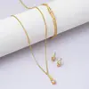 Pendientes Colgantes Pulidos Vintage Ojo del Diablo Pulsera Collar Moda Simple Versátil Diseño de Nicho Conjunto