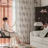 Cortinas de Gasa de Bambú Estilo Chino Cortinas de Pantalla para Ventana Impermeables a la Luz para Sala de Té Estudio Oficina Sala de Estar Estilo Chino Estética Estilo Song