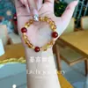 [Hazte Rico y Hazte Rico] Pulsera de Cristal Amarillo Citrino Natural Torre Diseño Original Ágata Roja Pulsera de la Suerte Regalo para Mujer