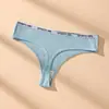 Comércio exterior Europeu e Americano sem costura de cintura baixa esportiva de algodão respirável fio dental para mulheres, canelado, tamanho grande, fenda alta, lingerie feminina sexy