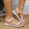 Sandalias deportivas para mujer talla grande 2026, nuevos zapatos casuales para mujer, sandalias de suela gruesa, velcro transfronterizo, ligeras para el verano