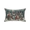 Funda de Almohada Atmósfera Navideña de Amazon Papá Noel Hogar Escena de Nieve Estampada Cubierta Decorativa para Cojín de Sofá Mesita de Noche