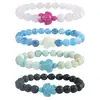 Artículo Popular Transfronterizo: Pulsera elástica de Tortuga, Elefante, Tiburón con Cuentas de Piedra Natural Pulsera de Piedra Animal