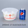 Lonchera desechable redonda de porcelana azul y blanca xyt, caja de embalaje para comida rápida para llevar, recipiente redondo de plástico, lonchera con tapa alta gruesa